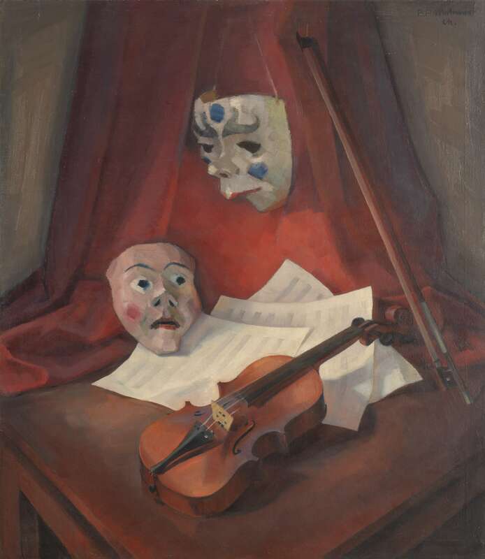 Stilleben mit Masken und Geige