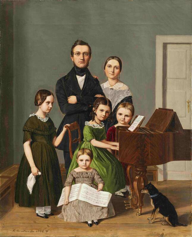 Gruppenbildnis des Kantors Stahlknecht und seiner Familie