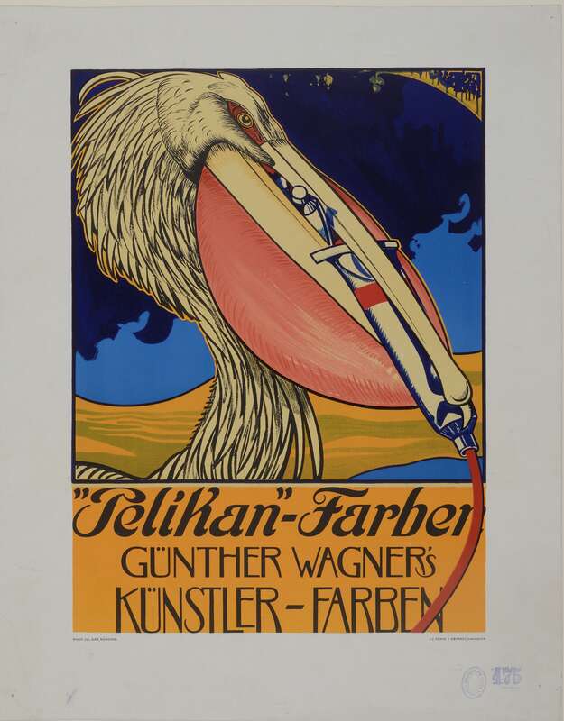 »Pelikan«-Farben GÜNTHER WAGNER'S KÜNSTLER-FARBEN, Plakat