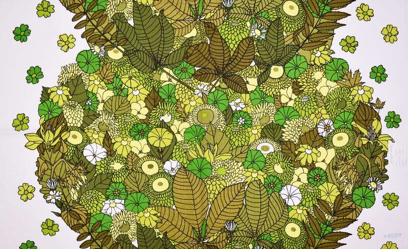 Dekorationsstoff »Großer Blumen- und Blattstrauß«