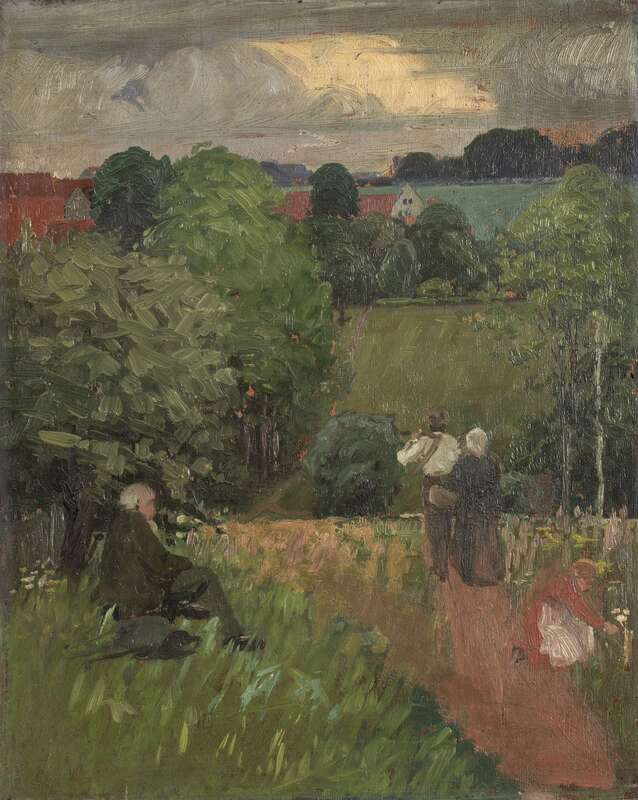 Landschaft mit Landleuten