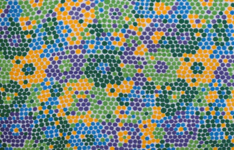 Kleiderstoff »Wiese« (grün, blau, gelb)