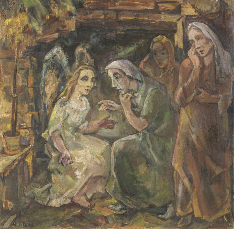 Three women at the grave