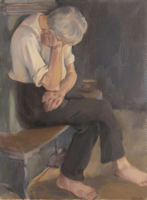 Kranker Weber auf der Ofenbank