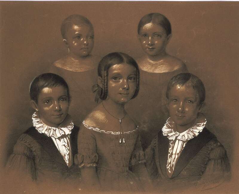 Porträts von fünf Kindern