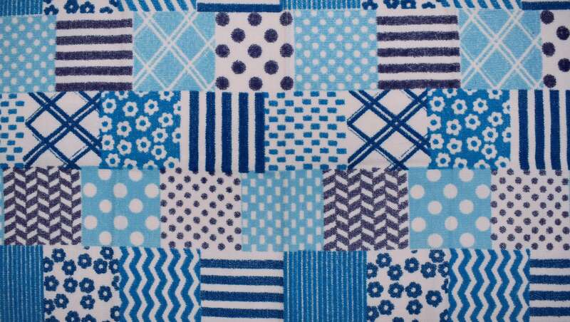 Stoff für Strandbekleidung »Patchwork« (blau)