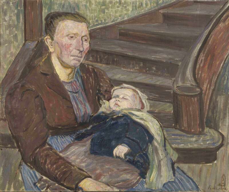 Beggar woman with a child