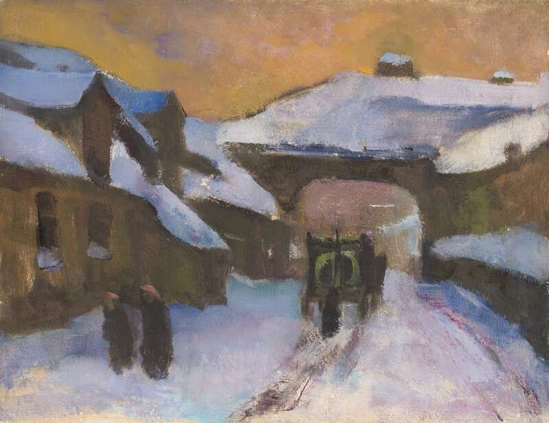 Dorfstraße im Winter