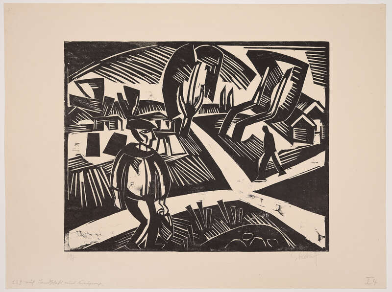 Russische Landschaft mit Kreuzweg