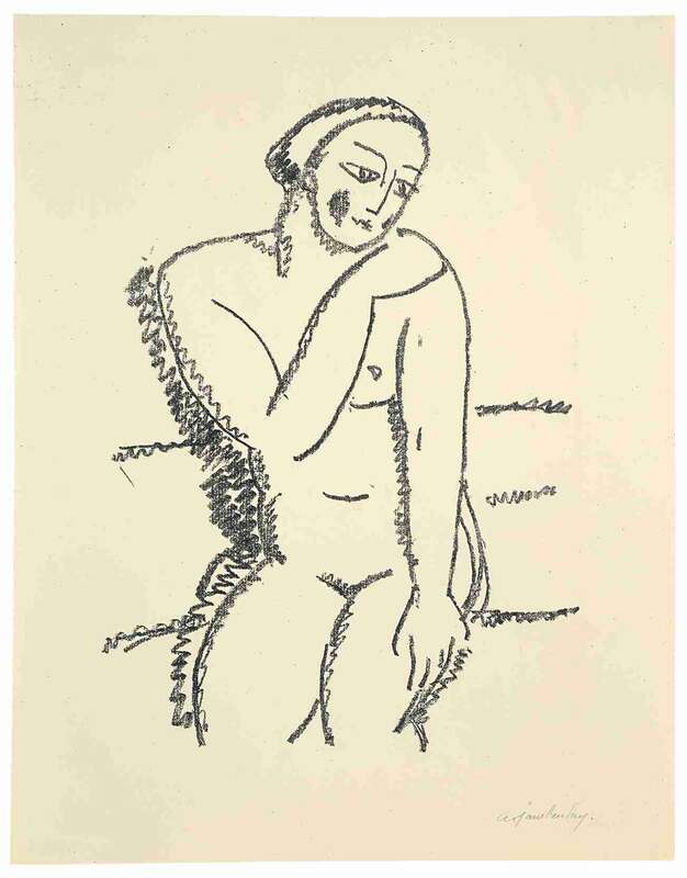 Sitting female three-four act (the right hand on the left shoulder)