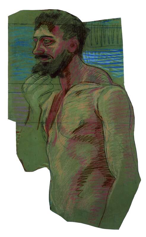 Male Semi-nude with Full Beard in a Lost Profile View to the Left (Hephaistos)