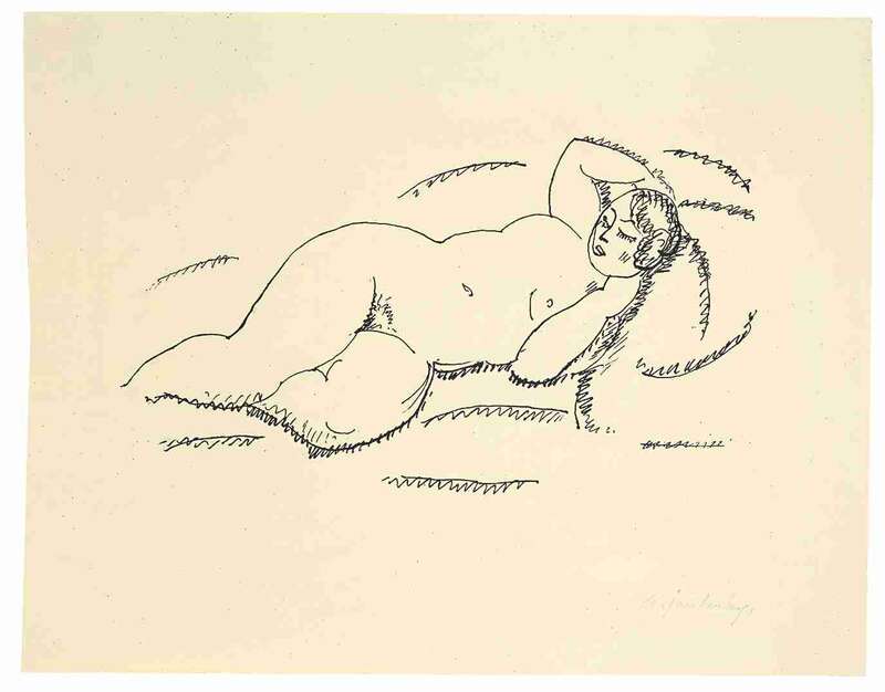 Female nude lying II (left hand under, right hand behind head)