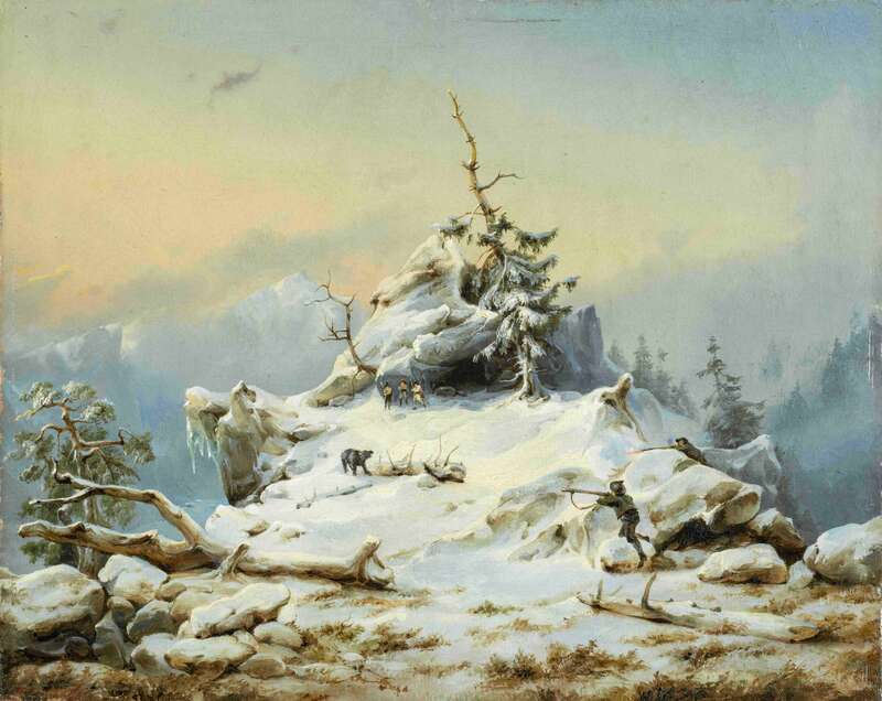 Bear hunting in winter
