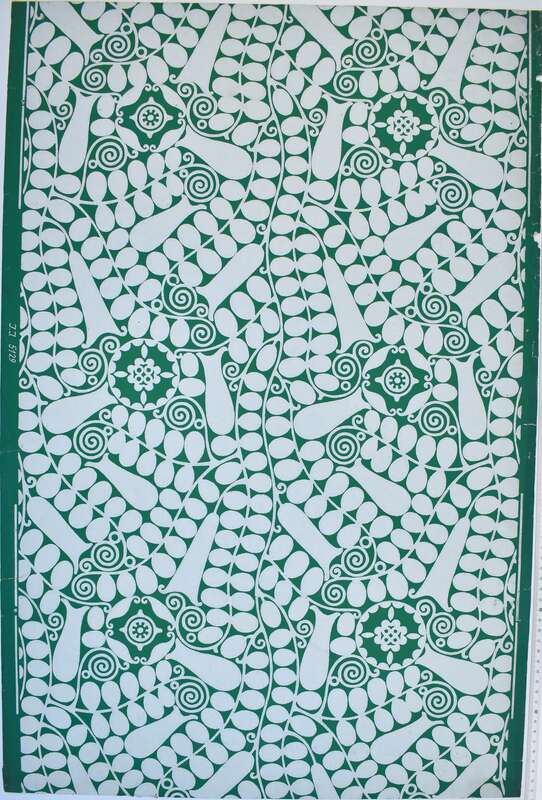 Wallpaper with stylised bellflower motif
