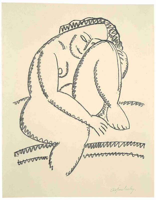 Movement (Sitting female nude with tightened left leg, head on it)