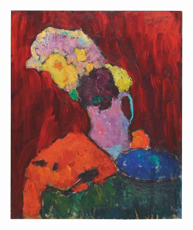 Red Still-Life with Violet Jug