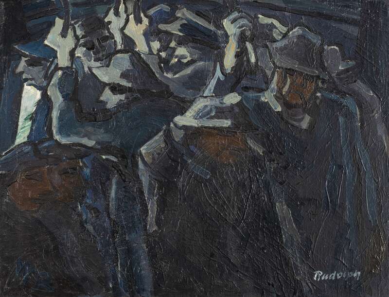 Im Eisenbahnabteil IV. Klasse