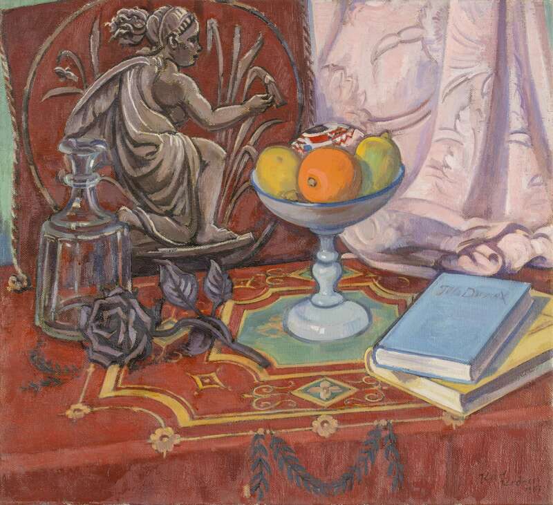 Antiques and fruit bowl