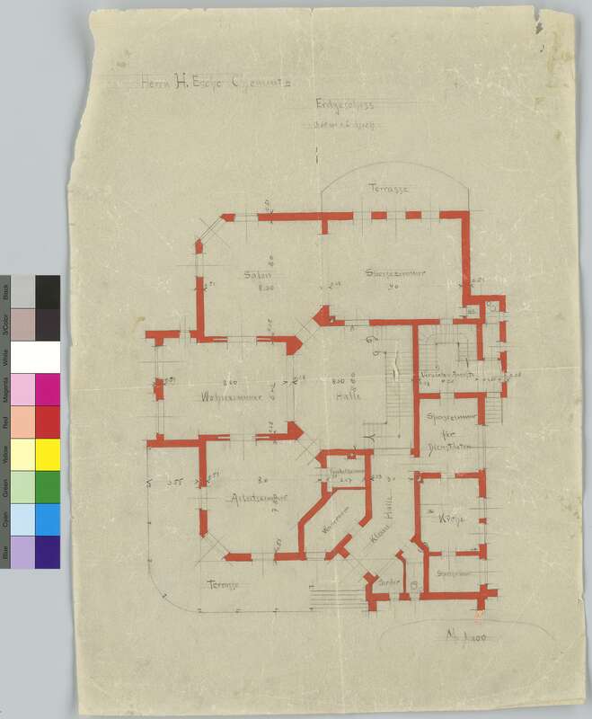 Entwurf, Erdgeschoss der Villa Esche