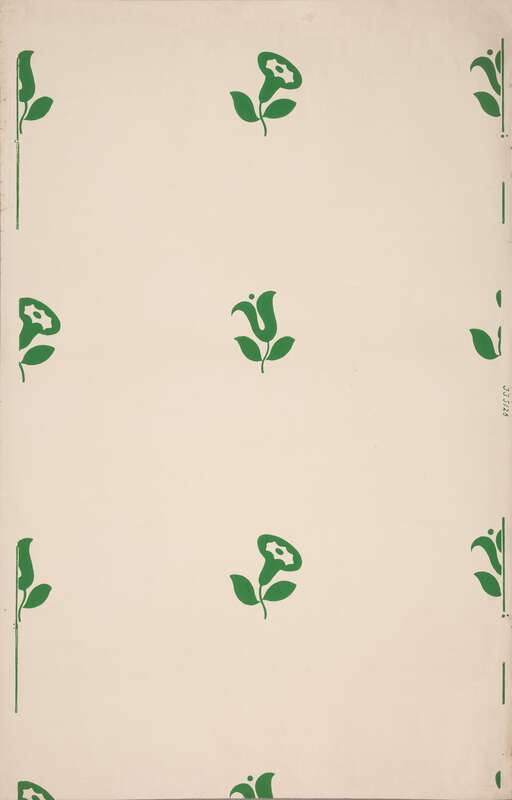 Wallpaper with green bell flowers