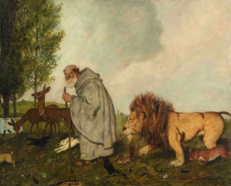 The hermit with his friends